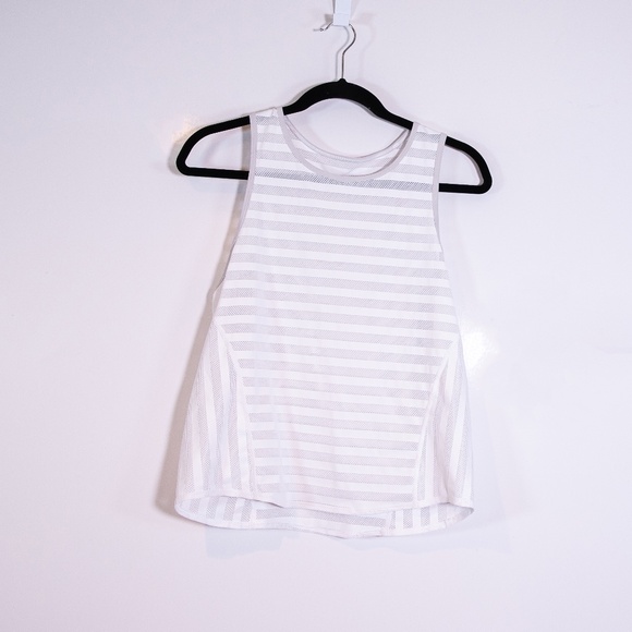 Lululemon Women's Off And Running Crew Neck Sleeveless Perforated Tank Top White - Picture 1 of 2